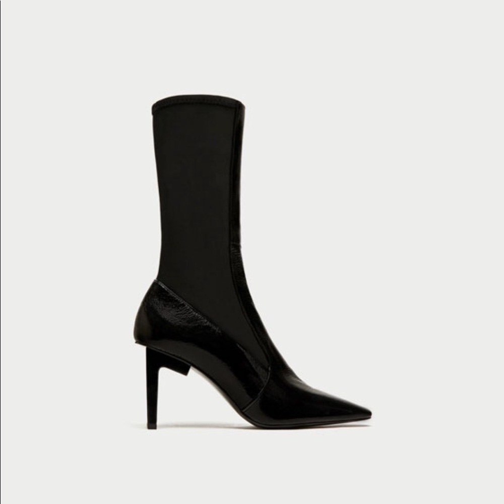 Zara patent boot